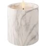 Ledkaars Marble wit 12,5cm hoog