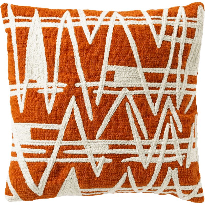 Dutch Decor PEPE - Kussenhoes 45x45 cm - 100% katoen - geweven print - Potters Clay - steenrood - met rits