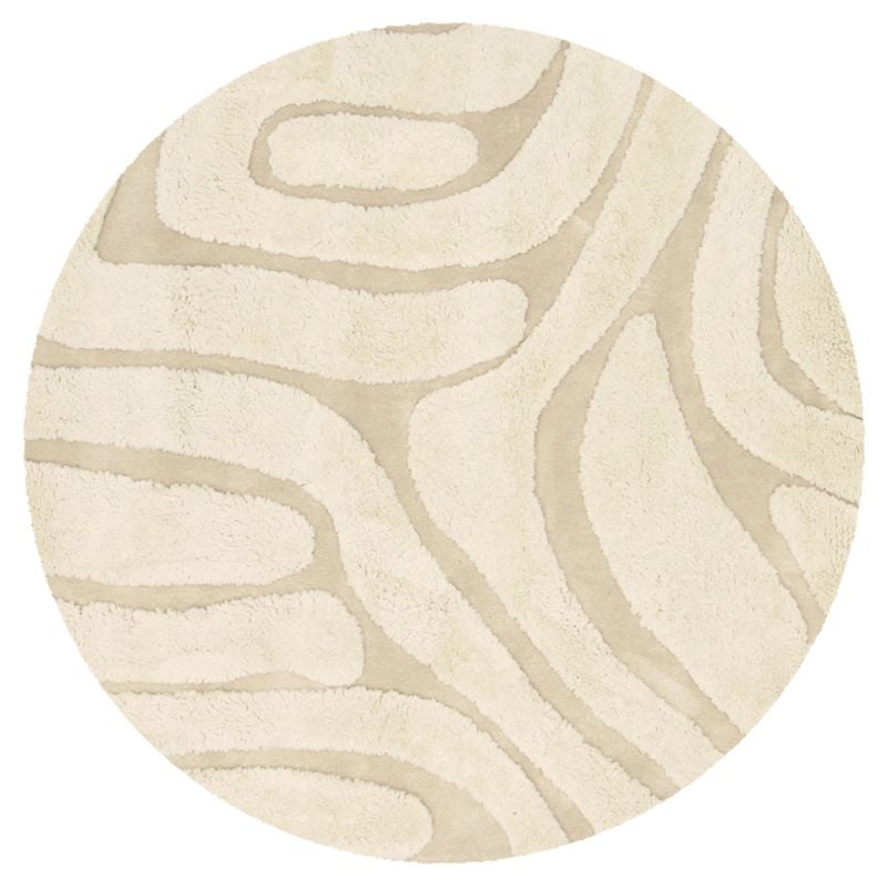 Vloerkleed Chase rond creme 12 afbeelding