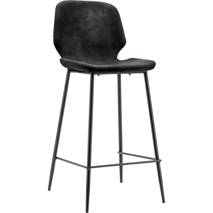 Bar chair Seashell low - black