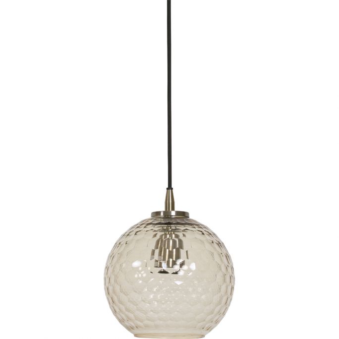 Hanglamp Dionne 20x22cm glas en antiek brons