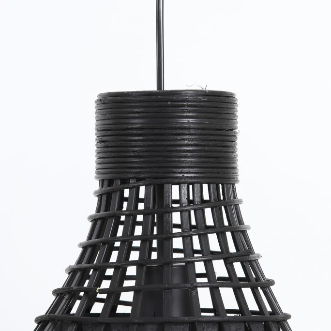 Hanglamp Porto 24x41,5cm rotan zwart