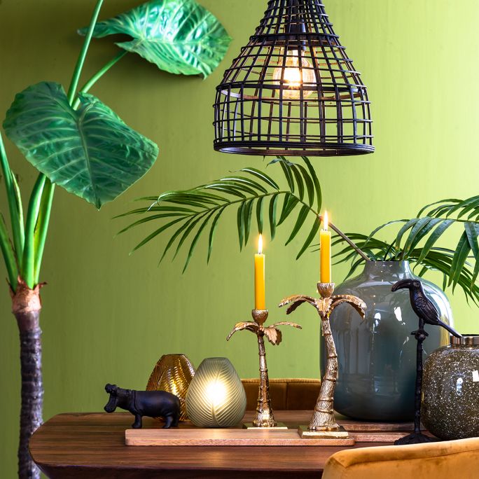 Hanglamp Porto 40x51cm rotan zwart