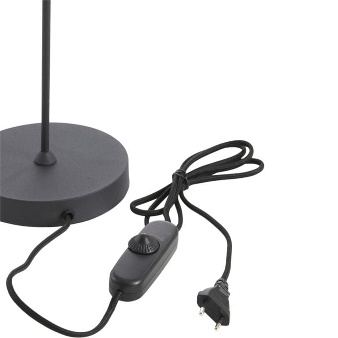 Tafellamp Riksja mat Zwart + dimmer