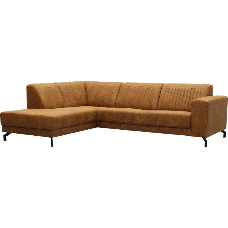 Bank Elia 2,5-zits + hoekziteiland rechts Presley cognac