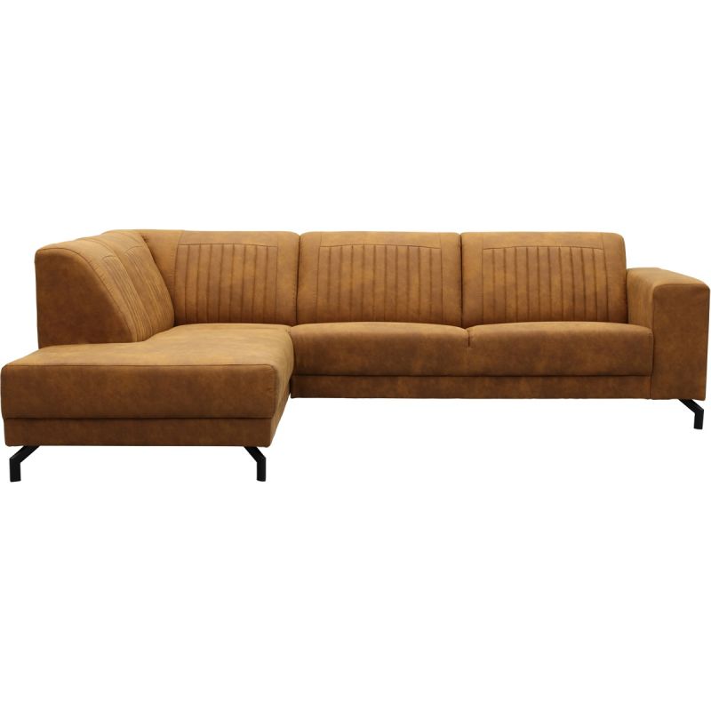 Bank Elia hoekziteiland links + 2,5-zits Presley cognac