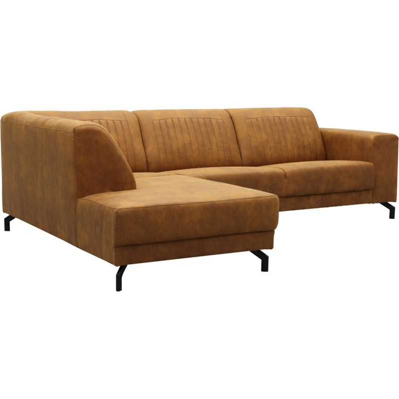 Bank Elia hoekziteiland links + 2,5-zits Presley cognac