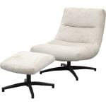 Fauteuil Fons Naturel met hocker