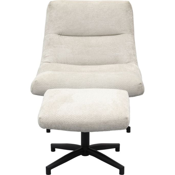 Fauteuil Fons Naturel met hocker