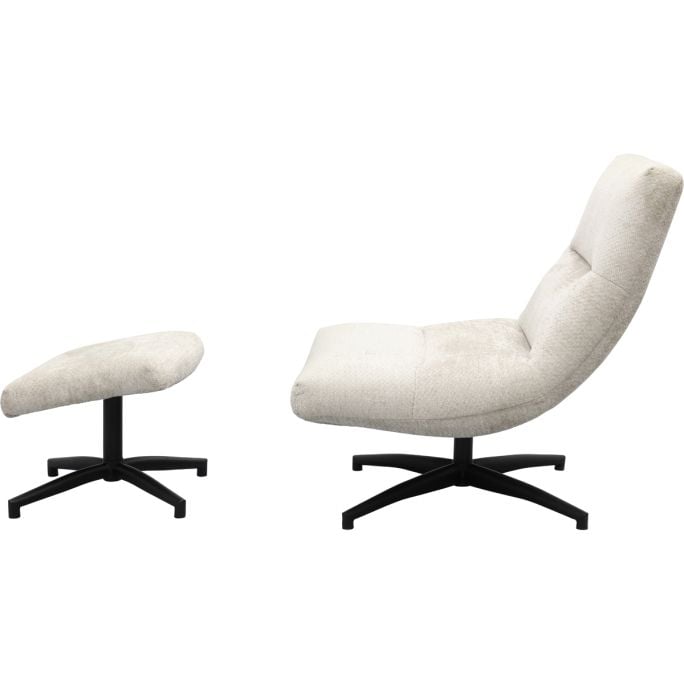 Fauteuil Fons Naturel met hocker