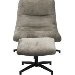 Fauteuil Fons Taupe met hocker