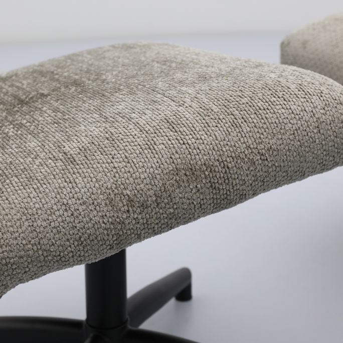 Fauteuil Fons Taupe met hocker