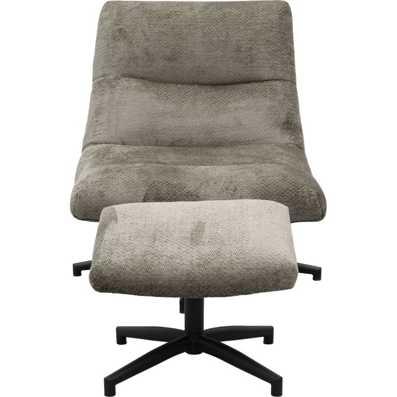 Fauteuil Fons Taupe met hocker