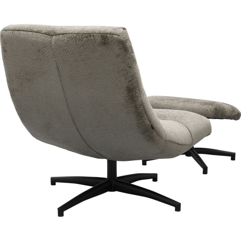Fauteuil Fons Taupe met hocker