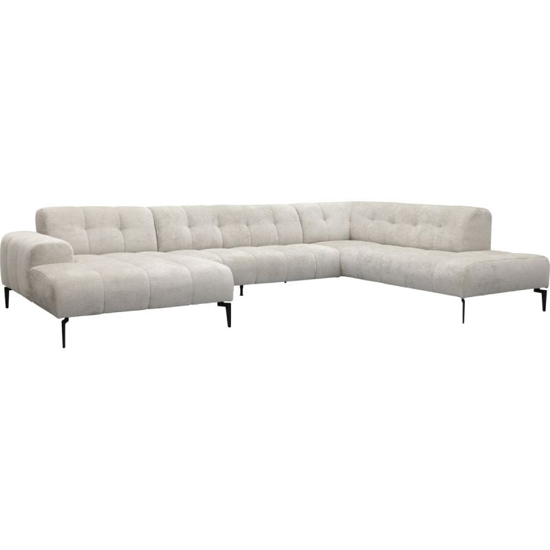 Bank Roos longchair groot links + 2.5-zits +  hoekziteiland groot rechts