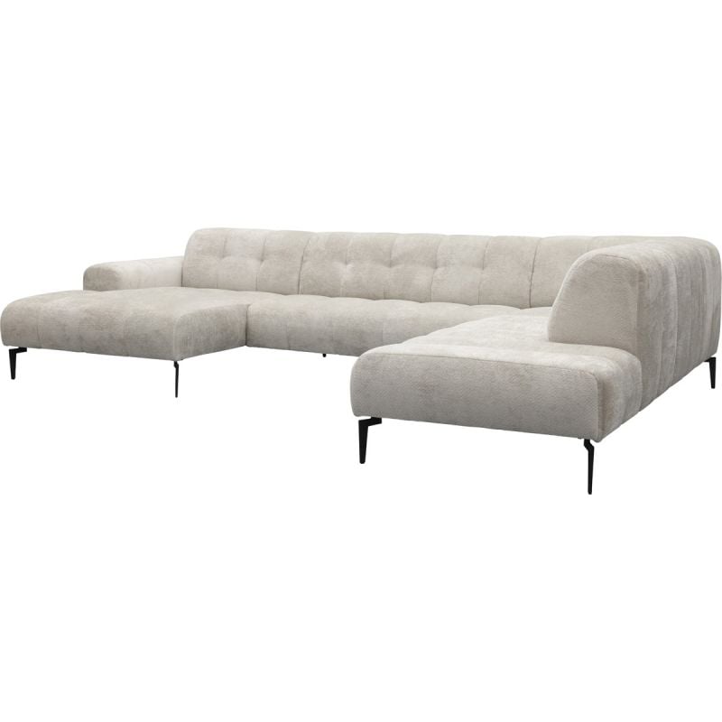 Bank Roos longchair groot links + 2.5-zits +  hoekziteiland groot rechts