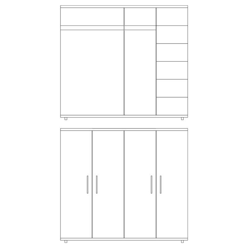 Kledingkast Bruce 4 deurs