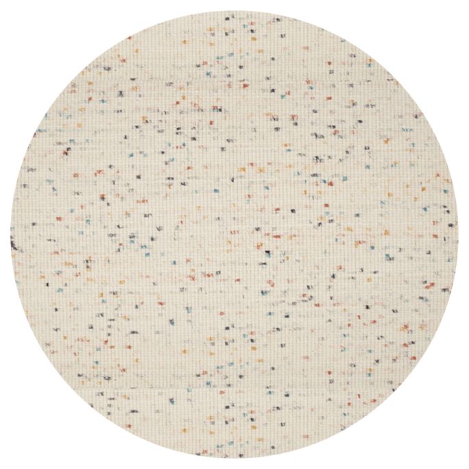 Vloerkleed Mango rond wit multi 99