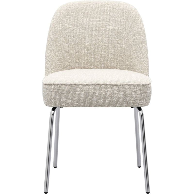 Eetkamerstoel Vogue Lima Beige met chromen poten