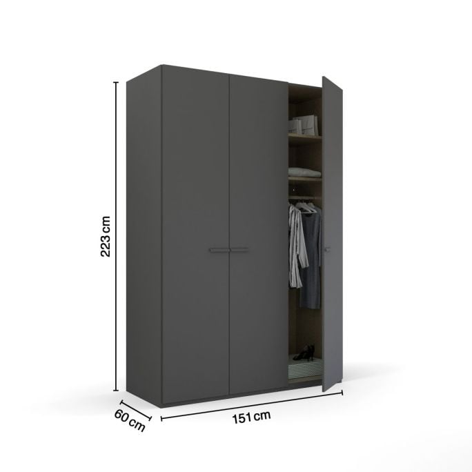 Kledingkast Sky Classic B151xH223 Grafiet