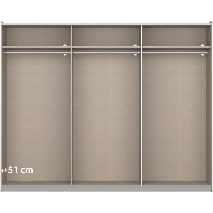 Kledingkast Aurie B261xH210cm Alpine wit incl. 3 legplanken en 3 roedes