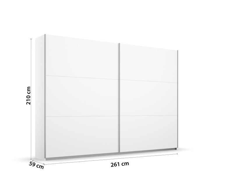 Kledingkast Aurie B261xH210cm Alpine wit incl. 3 legplanken en 3 roedes