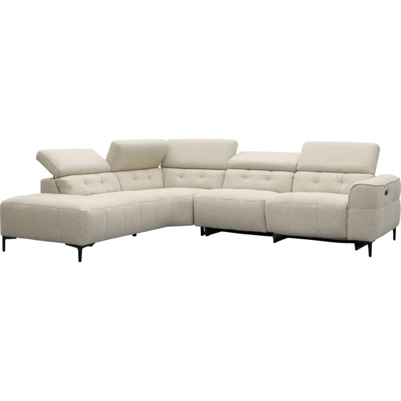 Bank Robin hoekziteiland links + 2,5-zits met 1 elektrische relax (eendelig) rechts