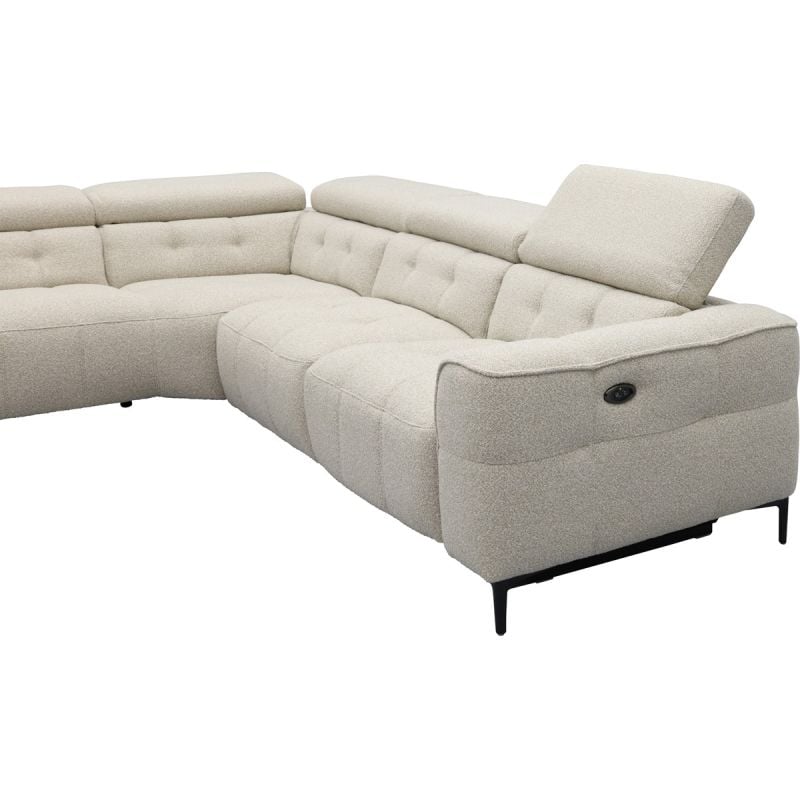 Bank Robin hoekziteiland links + 2,5-zits met 1 elektrische relax (eendelig) rechts