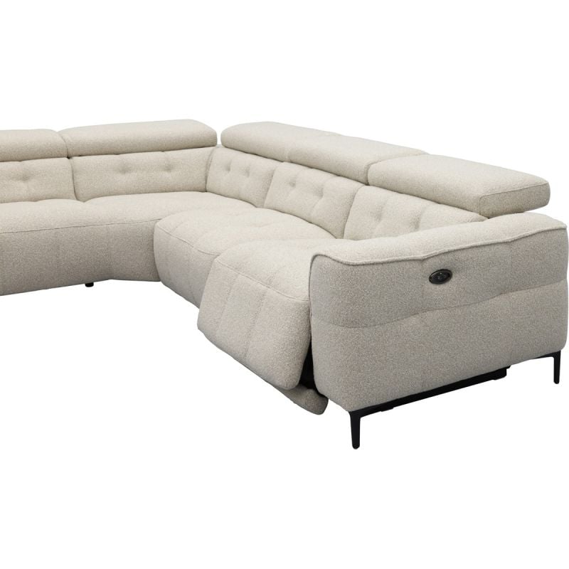 Bank Robin hoekziteiland links + 2,5-zits met 1 elektrische relax (eendelig) rechts