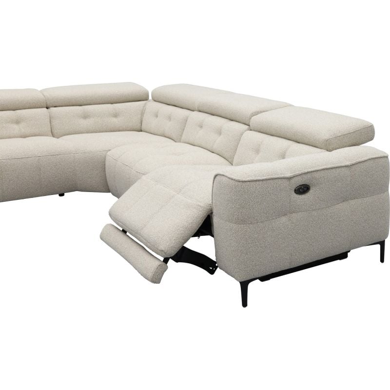 Bank Robin hoekziteiland links + 2,5-zits met 1 elektrische relax (eendelig) rechts