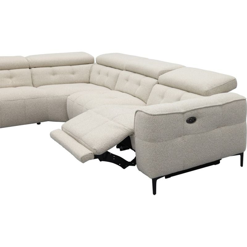 Bank Robin hoekziteiland links + 2,5-zits met 1 elektrische relax (eendelig) rechts