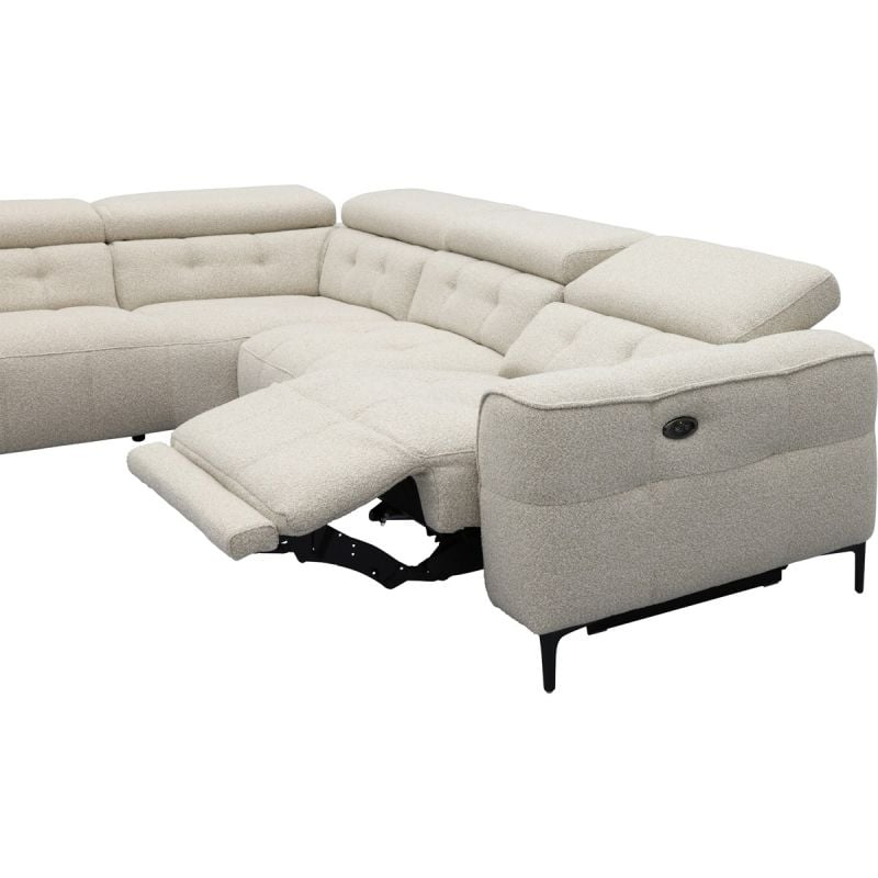 Bank Robin hoekziteiland links + 2,5-zits met 1 elektrische relax (eendelig) rechts