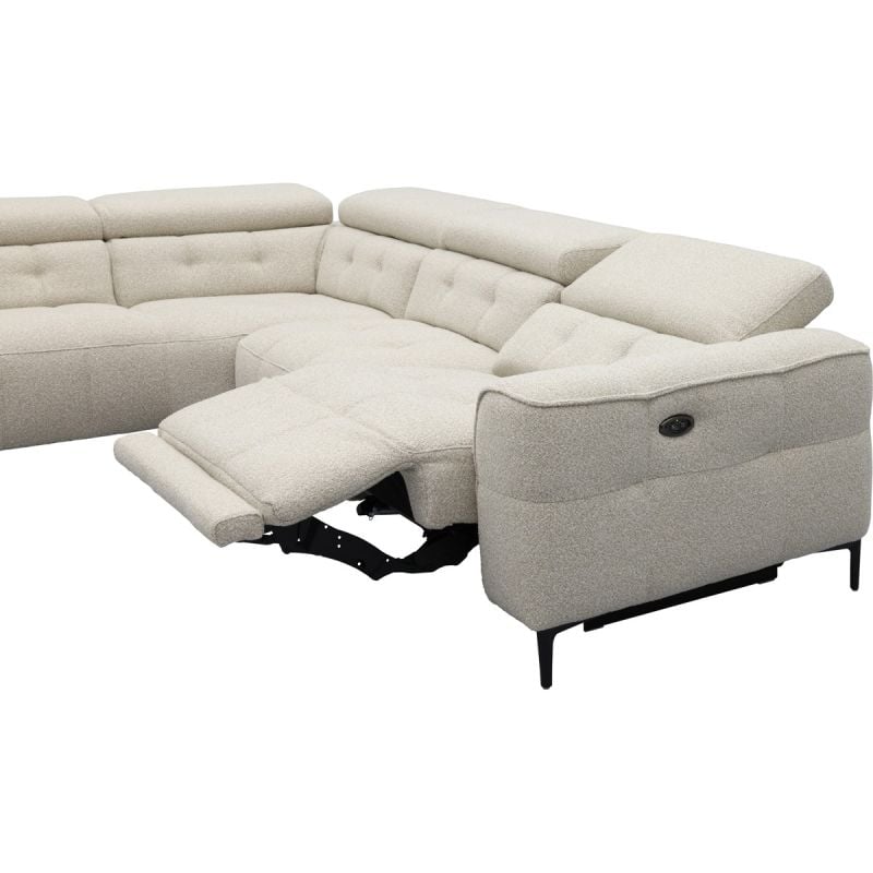 Bank Robin hoekziteiland links + 2,5-zits met 1 elektrische relax (eendelig) rechts