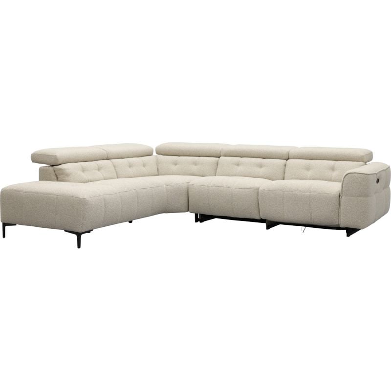 Bank Robin hoekziteiland links + 2,5-zits met 1 elektrische relax (eendelig) rechts