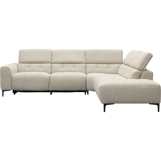 Bank Robin 2,5-zits met 1 elektrische relax (eendelig) links + 1-zits met ligeiland rechts