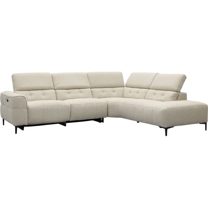 Bank Robin 2,5-zits met 1 elektrische relax (eendelig) links + 1-zits met ligeiland rechts