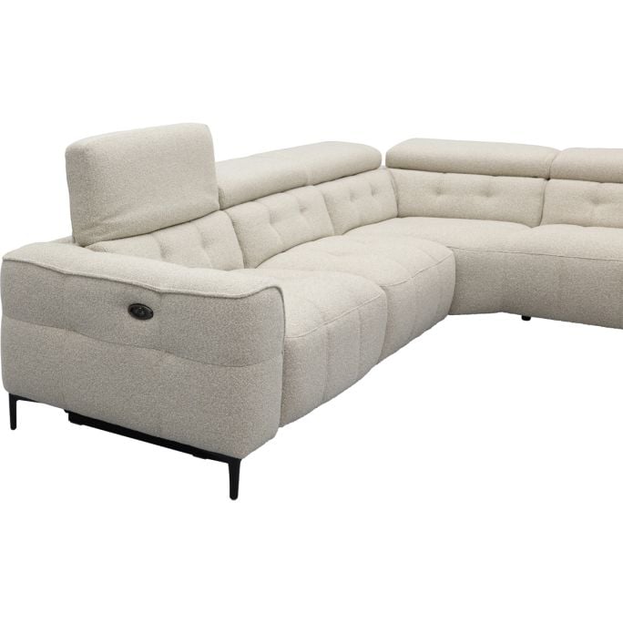 Bank Robin 2,5-zits met 1 elektrische relax (eendelig) links + 1-zits met ligeiland rechts
