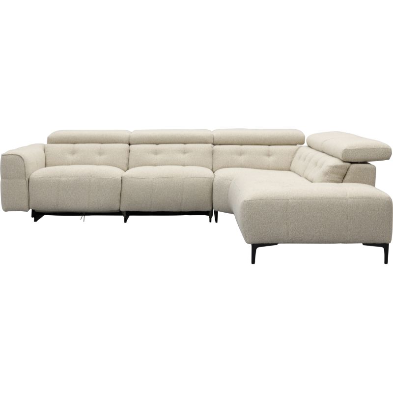 Bank Robin 2,5-zits met 1 elektrische relax (eendelig) links + hoekziteiland rechts