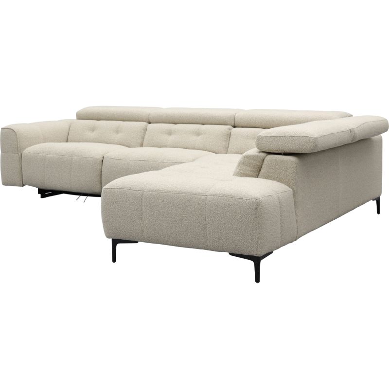 Bank Robin 2,5-zits met 1 elektrische relax (eendelig) links + hoekziteiland rechts