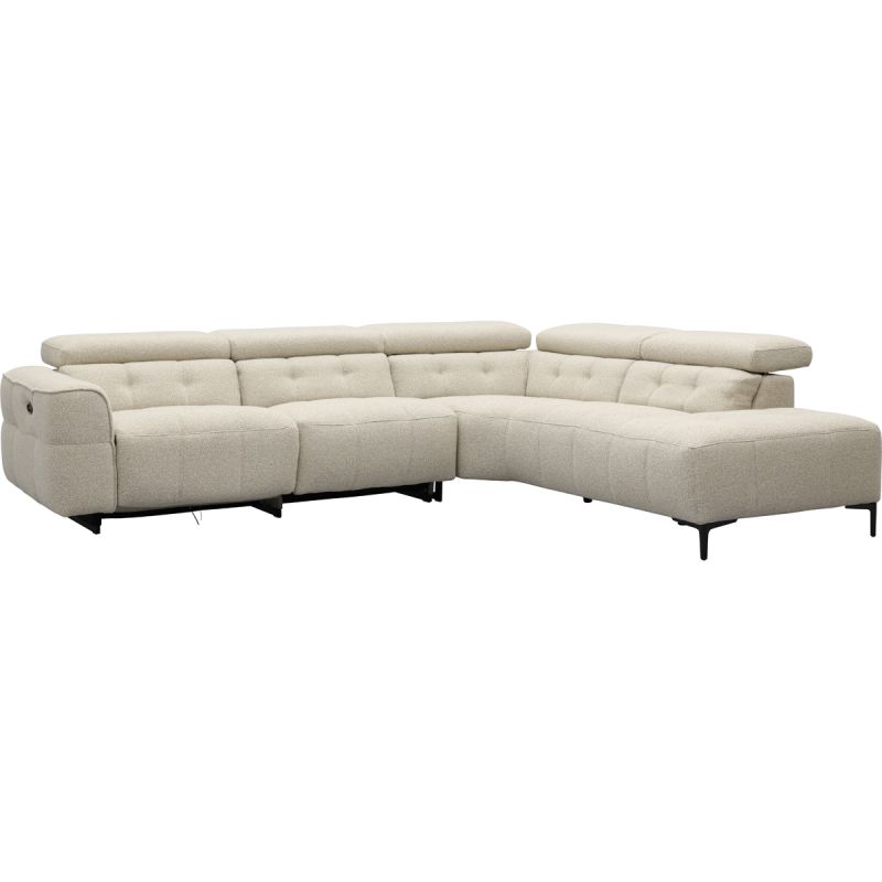 Bank Robin 2,5-zits met 1 elektrische relax (eendelig) links + hoekziteiland rechts