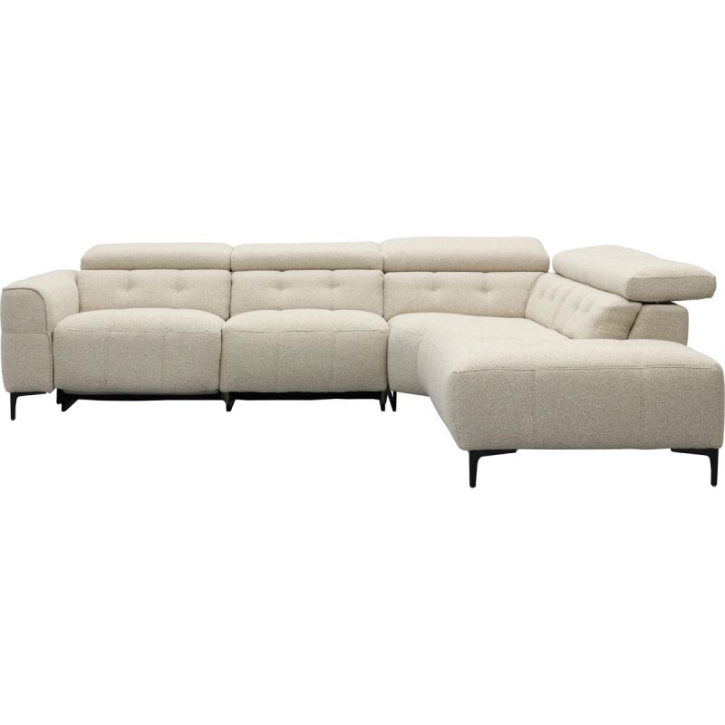 Bank Robin 2,5-zits met 1 elektrische relax (eendelig) links + hoekziteiland rechts