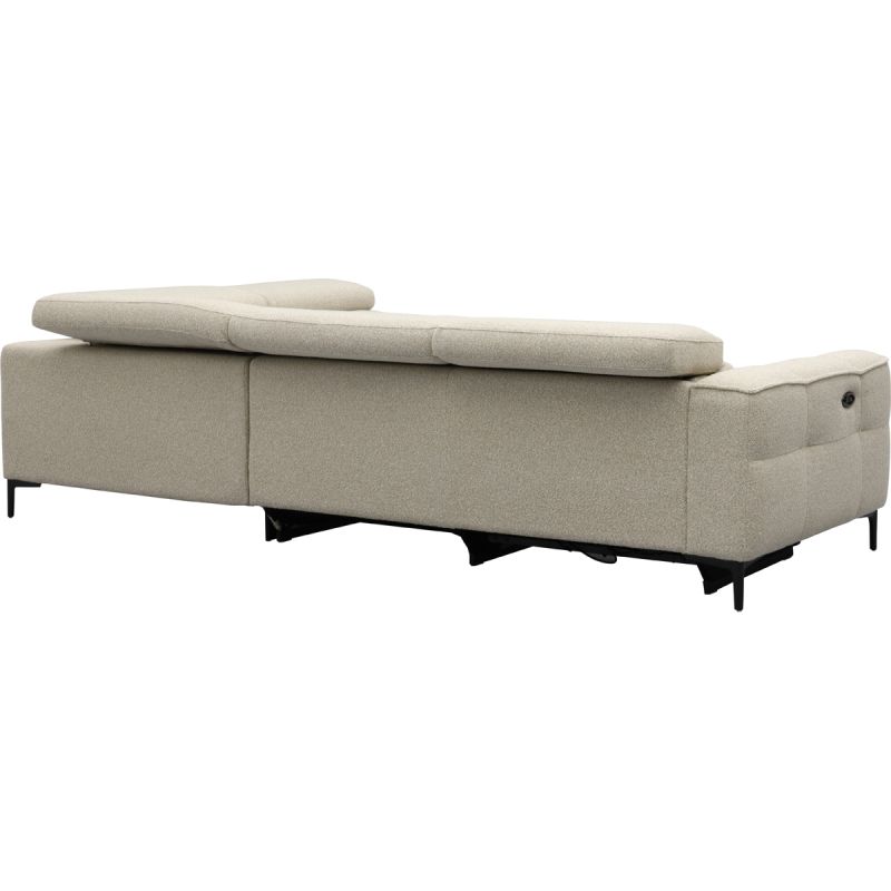 Bank Robin 2,5-zits met 1 elektrische relax (eendelig) links + hoekziteiland rechts