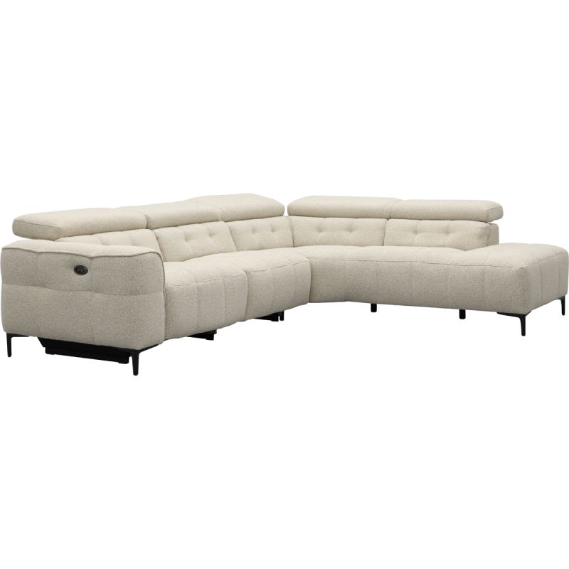 Bank Robin 2,5-zits met 1 elektrische relax (eendelig) links + hoekziteiland rechts