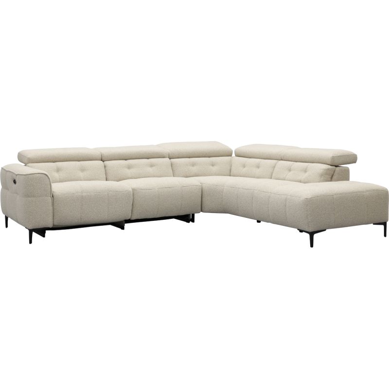 Bank Robin 2,5-zits met 1 elektrische relax (eendelig) links + hoekziteiland rechts