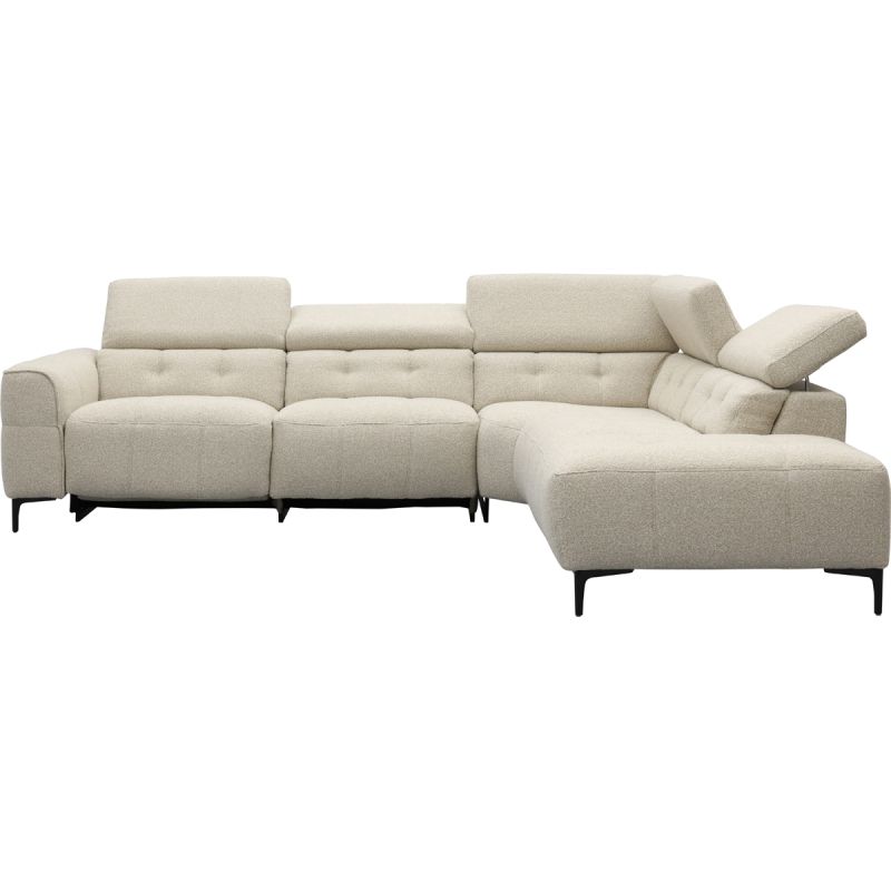 Bank Robin 2,5-zits met 1 elektrische relax (eendelig) links + hoekziteiland rechts