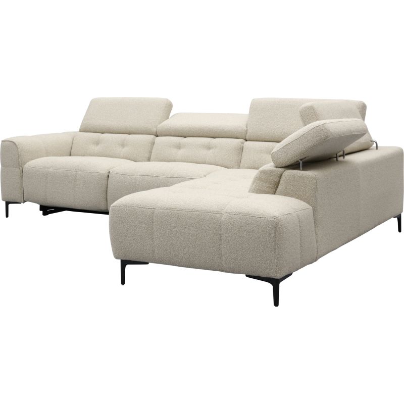 Bank Robin 2,5-zits met 1 elektrische relax (eendelig) links + hoekziteiland rechts