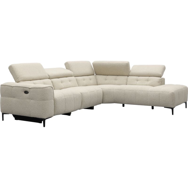 Bank Robin 2,5-zits met 1 elektrische relax (eendelig) links + hoekziteiland rechts