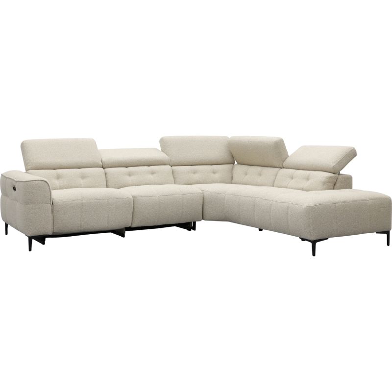 Bank Robin 2,5-zits met 1 elektrische relax (eendelig) links + hoekziteiland rechts