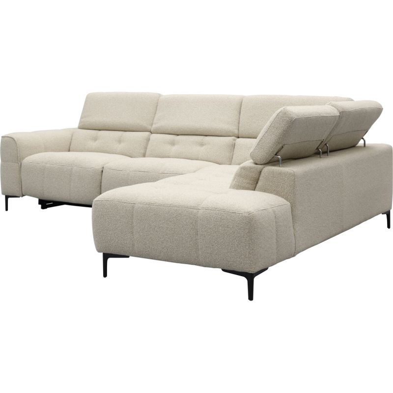 Bank Robin 2,5-zits met 1 elektrische relax (eendelig) links + hoekziteiland rechts