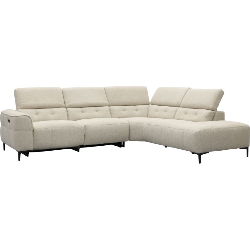 Bank Robin 2,5-zits met 1 elektrische relax (eendelig) links + hoekziteiland rechts